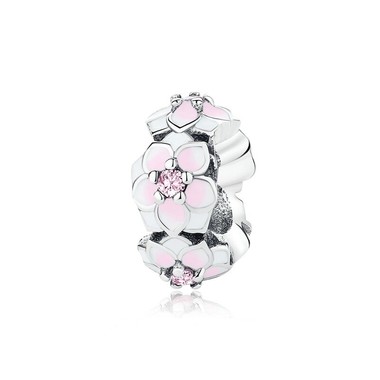 Birthstone Pink Magnolia Crystal Charm